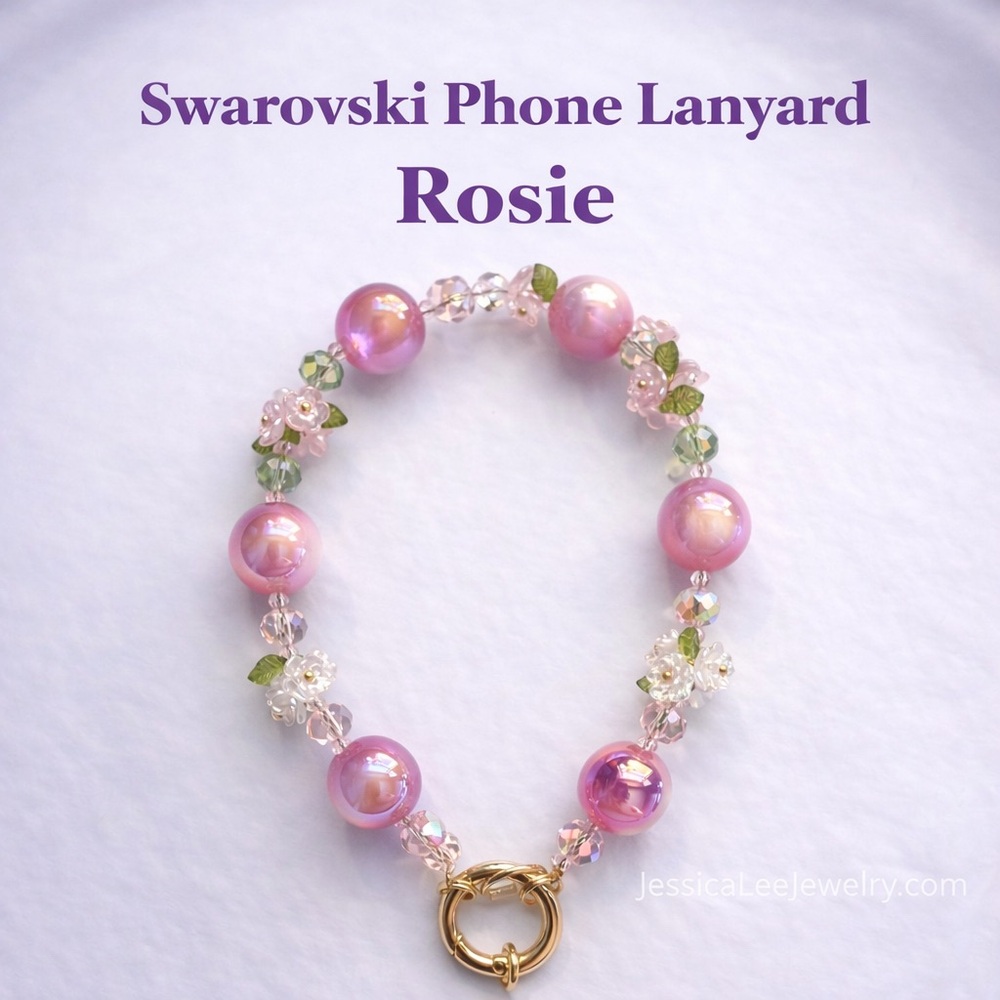 Swarovski Crystal Phone Lanyard – Handcrafted Statement Wristlet | Rosie